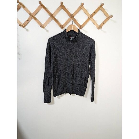 Sherpa Adventure Gear Women's Charcoal Gray Cable Knit Pullover Sweater - Size L - Picture 1 of 6